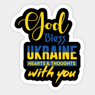 Ukraine Flag, God Bless Ukraine Sticker